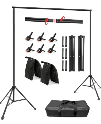 Hemmotop Heavy Duty Backdrop Stand 10×8ft - 7 Optional Widths, Easy Setup