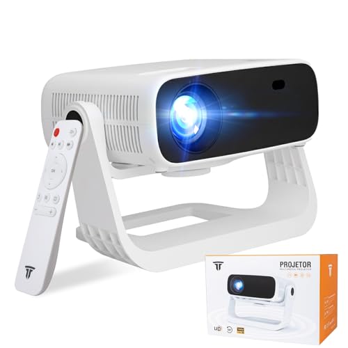Wielio 2026 Smart Projector Android TV with WiFi 6 and Bluetooth 5.0 Built in 1000+ Apps 240 ANSI Portable Bedroom Mini Movie Projector Support 4K/1080P Auto Keystone & Zoom | Built in 1000+ Apps 240 ANSI Portable Bedroom Mini Movie Projector Support 4K/1