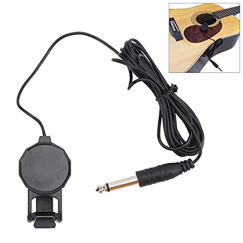 aqxreight Clip On Piezo Pickup Microphone for Acoustic Guitar Violin Ukulele Soundhole Instrument Pickup Transducer Clamp On Design ABS Metal Construction Clear Sound Musical Accessories