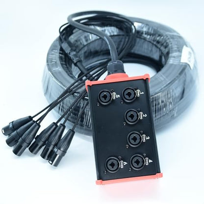 Arklove 6-Channel Low Profilemale XLR 1/4" TRS Female Send Sub Combo Splitter Snake Cable 50ft - size: 50ft