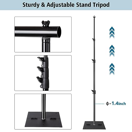 SLOW DOLPHIN Pipe and Drape Photography Backdrop Stand Kit Adjustable Photo Background Stand 10ft x 10ft with Metal Base for Parties Weddings Birthday Party Events Photo Booth(Black)