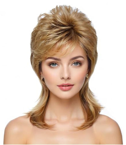 Adequate Mullet Wig for Women, Joe Dirt,Emo Wig,80s Costumes Fancy Party Accessory Cosplay, Halloween x (StrawberryBlonde) - color: A-Strawberry Blonde