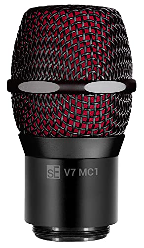 SE ELECTRONICS V7 MC1 Wireless Microphone Capsule - Compatible with Shure Wireless Transmitters - Professional Dynamic Microphone for Singing, Speech & Music Studio Recording (Black) - color: Shure - Black, style: MC1 = Shure Wireless