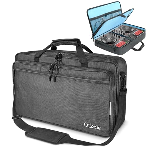ORKELS DJ Controller Bag Compatible with FLX4, FLX2, REV1, DDJ SB3, DDJ SB2, DDJ 400, DDJ RB, DDJ200, Pro FX, MPFX, DJ2GO2 Touch, Mix II, Party Mix, 200 MK2 DJ Controller, S-21.6''Lx13''Wx4.7''H - size: S-21.7''L x 12.6''W x 4.7''H