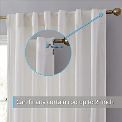 HLC.ME Lopez Velvet Drapes - Premium Privacy Back Tab Rod Pocket Window Treatment Curtain Drapery Panels for Bedroom & Living Room - Set of 2 Panels (54 x 84 inches Long, White) - color: White, size: 54"W x 84"L (Pack of 2), style: Back Tab Rod Pocket