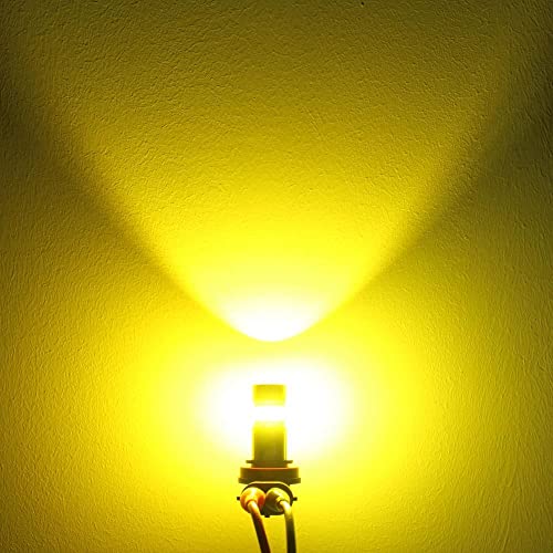 Alla Lighting 2800lm H8 H11 H16 LED Fog Lights Bulbs, 3200K Golden Yellow DRL Replacement for Cars, Trucks, Xtreme Super Bright COB-72 SMD Upgrade - color: 3200K Yellow