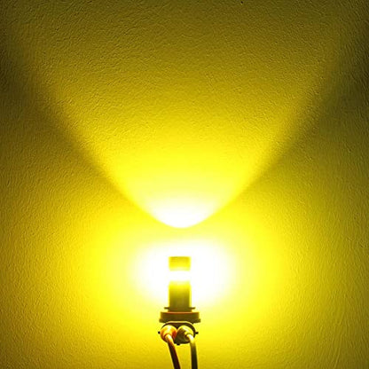 Alla Lighting 2800lm H8 H11 H16 LED Fog Lights Bulbs, 3200K Golden Yellow DRL Replacement for Cars, Trucks, Xtreme Super Bright COB-72 SMD Upgrade - color: 3200K Yellow