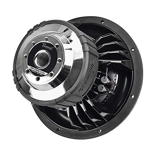 Timpano 12 Inch Subwoofer D4 2500 Watts Max Power Dual 4 Ohm, 12 Subwoofer Speaker 23.5 mm High Xmax, TPT-T2500-12 D4, 3 in Voice Coil, Competition Sub Woofer for Car Audio Systems (Single) - size: 12 Inch - Dual 4 Ohm