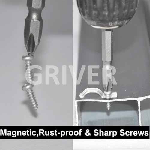 Griver 100 Pack Strip Light Mounting Brackets,Fixing Clips,One-Side Fixing,100 Screws Included (Ideal for 12mm Wide IP68 Silicone Cover Strips) - style: For 12mm Wide IP68 Silicone Cover Strips