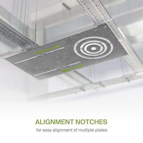 ASD 24 Pack 18 Inch New Construction Mounting Plate Round Hole - 3/4/6 Inch Flat Galvanized Steel Wafer Light Rough In Plate, Universal Light Fixture Mounting Bracket for LED Recessed Lighting - color: Asymmetric Long 3-4-6", size: 24 Pack