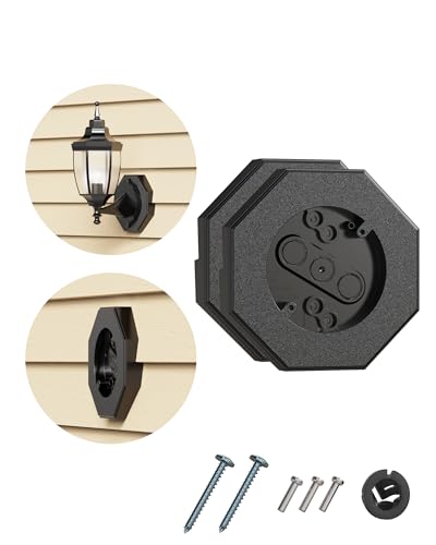 Siding Mounting Block, 8141 Black Outdoor Light Mounting Kit with Built-in Electrical Box, Vinyl Siding Block for 1/2 inch Double, 2 Pack - color: Black 8141 2 Pack