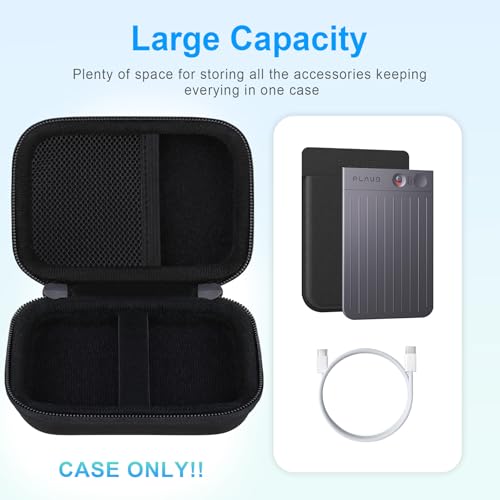 BOVKE Carrying Case for PLAUD Note AI Voice Recorder and Magnetic Protective Case, PLAUD Note Digital Audio Recorder Storage Bag Holder with Extra Space for Charging Cables, Magnetic Ring, Black