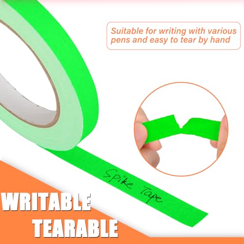 GEYYANG Green Spike Tape, 1/2in x 20yd, Fluorescent Gaffers Tape - color: Green, size: 1/2 Inch x 20 Yards