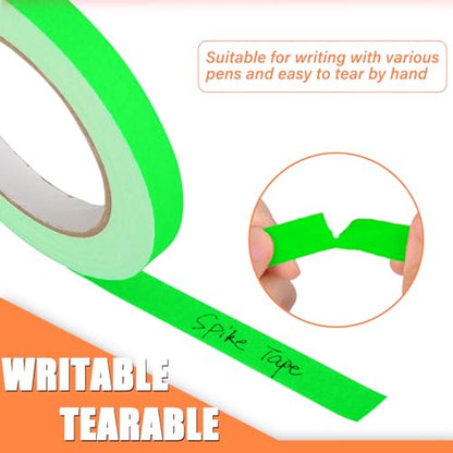 GEYYANG Green Spike Tape, 1/2in x 20yd, Fluorescent Gaffers Tape - color: Green, size: 1/2 Inch x 20 Yards
