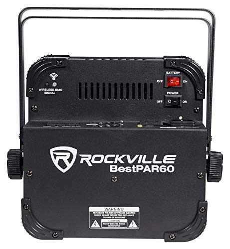 Rockville Best PAR 60 Bundle: (2) Rechargeable Par Can Wash Lights, (2) RockWedge LED RGBWA UV Par Lights, (2) Best Strip 60 Rechargeable Wash Bars, ROCKFORCE W2 DMX Lighting Controller, 7-Items