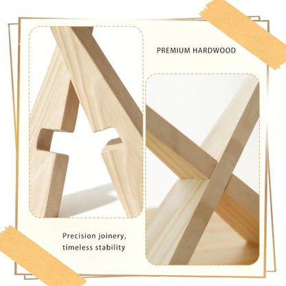 Adjustable Wooden Book Stand, Natural Wood Color - color: Natural Wood Color