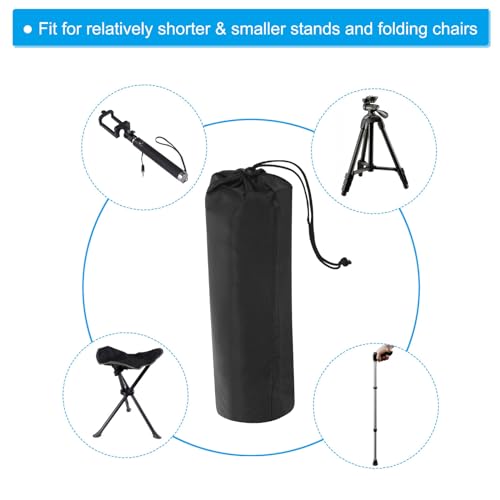 PATIKIL 17x6 Inch Ultra Mini Tripod Monopod Case Bag, 2 Pack Nylon Foldable Tripod Carrying Case Storage Bag with Shoulder Strap for Outdoor Travel Camping, Black - size: 17x6 Inch