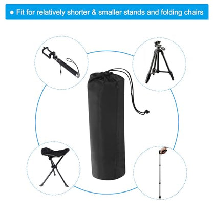 PATIKIL 17x6 Inch Ultra Mini Tripod Monopod Case Bag, 2 Pack Nylon Foldable Tripod Carrying Case Storage Bag with Shoulder Strap for Outdoor Travel Camping, Black - size: 17x6 Inch