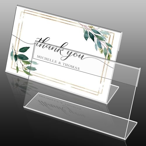 Acrylic Sign Holders 3x5 Inches Display Clear, Acrylic Table Signs Label Holders Slant Back Sign Holders Stand Small Acrylic Display Stands for Office, Store, Restaurant (20 PCS) - size: 3x5 inch
