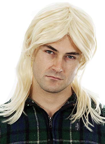 ALLAURA - Garth Wig Blonde Mullet Wigs Men 80s Costumes Mens MulletWig - Joe Dirt Mullet Wig Blonde MulletHair - color: 33-Blonde