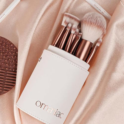 OMANIAC 20Pcs Makeup Brush Set Professional - Premium Synthetic Foundation Eyeshadow Blending Face Powder Brushes with Travel Case - Cruelty-Free Beauty Gift Kit for Beginners & Women (White) - color: White