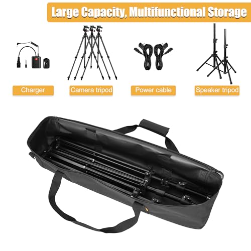 Multifunctional Tripod Bag 32 X 7 X 7 Inches / 81 X 18 X 18 cm Heavy Duty Tripod Carrying Case with Handle for Lights, Speakers, Cameras, Booms, Microphone Stands, Black - size: 32 X 7 X 7 Inch