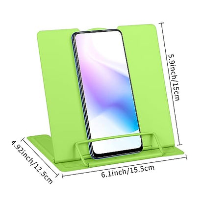 Honagu Small Book Stand Book Holder Metal Desk Stand for Reading Hands Free, Adjustable Cookbook Documents Holder, Portable for Music Books, Textbook, Recipe, Tablet, Ipad, Great Gifts (Green) - color: Green