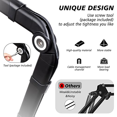 SUNMON Boom Arm for Blue Yeti, Microphone Stand with Extension Tube - color: 𝙈𝙞𝙘𝙧𝙤𝙥𝙝𝙤𝙣𝙚 𝘽𝙤𝙤𝙢 𝘼𝙧𝙢