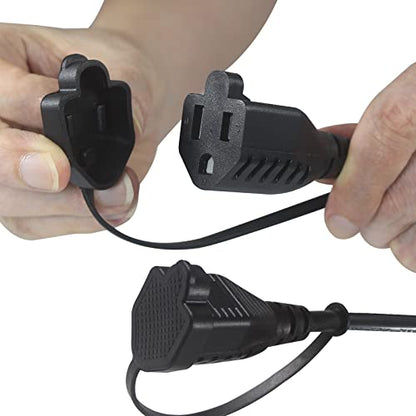 1.5FT 4 Way Outlet Splitter - 1Pack 90-Degree Angled Flat Plug Black | 1 to 4 Extension Cable Power Strip, 16/3 Gauge 13A/125V 3 Prong Y Style Multi Outlet Splitter, Perfect for Wall Wart Adapters - color: Black 1-Pack