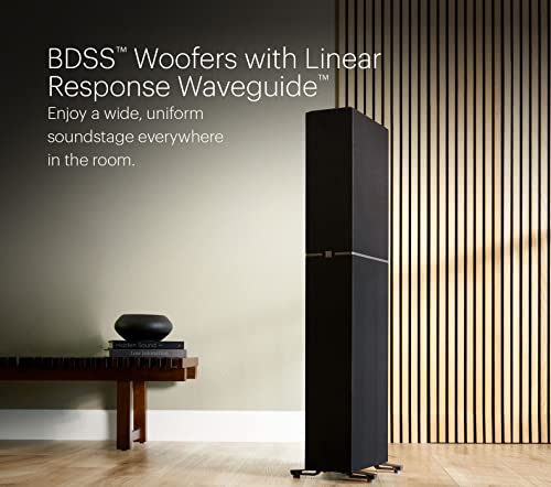Definitive Technology Dymension DM60 Mid-Size Tower Speaker, Adjustable Bipolar Arrays, 4 BDSS Mid/Bass Woofers & Tweeter, 3XR Architecture with 8" Dual Radiators, Dolby Atmos/DTS:X Ready, Black - size: Single, style: DM60
