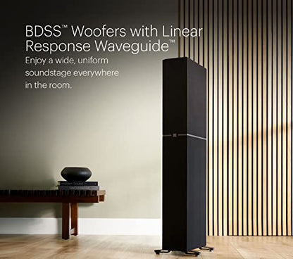 Definitive Technology Dymension DM60 Mid-Size Tower Speaker, Adjustable Bipolar Arrays, 4 BDSS Mid/Bass Woofers & Tweeter, 3XR Architecture with 8" Dual Radiators, Dolby Atmos/DTS:X Ready, Black - size: Single, style: DM60