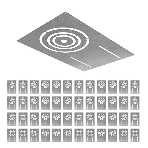 ASD 48 Pack New Construction Mounting Plate Round Hole - 3/4/6 Inch Flat Galvanized Steel Wafer Light Rough In Plate, Universal Light Fixture Mounting Bracket for LED Recessed Lighting - color: Asymmetric 3-4-6", size: 48 Pack