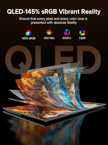 UPERFECT 24" 144Hz Portable Monitor, QLED 145% sRGB 450Nits Gaming Monitor | 0.1MS FreeSync, FHD, Stand & VESA, HDMI & USB-C, Large Second Screen for Laptop/ Computer/ Game Consoles/ Phone/ PC - size: 24"