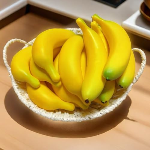 15pcs Fake Individual Banana, Artificial Yellow Bananas Lifelike Simulation Fake Fruit Home House Kitchen Decoration - color: 15pcs Fake Banana