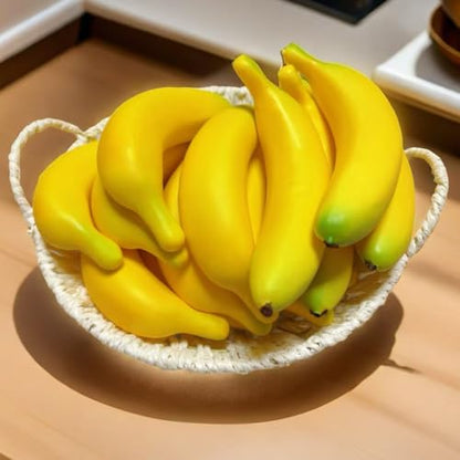 15pcs Fake Individual Banana, Artificial Yellow Bananas Lifelike Simulation Fake Fruit Home House Kitchen Decoration - color: 15pcs Fake Banana