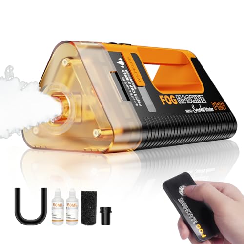 Rechargeable Portable Fog Machine,LENSGO SMOKE MASTER PRO 100W Handheld Smoke Machine,Outdoor Remote Control Indoor for Photography,Halloween, Party,Stage Effects, Disinfection or Weddings