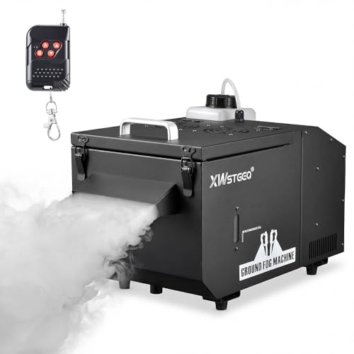 XWSTGEQ 1200W Low Lying Ground Fog Machine DMX512 Wireless Remote Control | Adjustable Fog Output, Anti-Dry Pump Protection, Stainless Steel Tank for Wedding Halloween DJ Stage