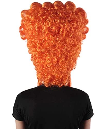 HPO Adult Women's Baroque French Revolution Queen Marry Wig Collection, Pumpkin Color, Premium Breathable Capless Cap - color: Pumpkin