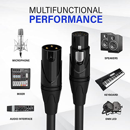 LyxPro 1.5 ft Balanced XLR Mic Cable, Male to Female, Purple - color: Purple, size: 1.5 Feet Straight