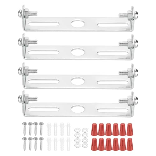 4 Set 80mm 3.15" Universal Light Fixture Mounting Bracket Kit - size: 80mm (3.14")