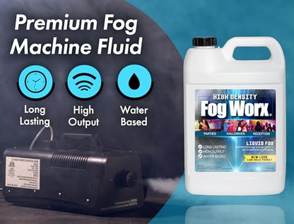 FogWorx Extreme High Density Fog Juice Gallon - Long Lasting, High Output, Odorless Water Based Fog Machine Fluid - for 400 Watt to 1500 Watt Machines - size: 128 Fl Oz (Pack of 1)