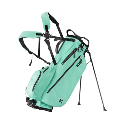 KVV Lightweight Golf Stand Bag with 7 Way Full-Length Dividers, 5 Zippered Pockets, Automatically Adjustable Dual Straps，Elegant Design - color: Lagon