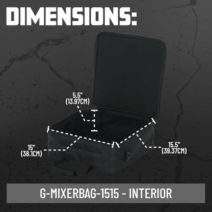 Gator Cases 15.5 x 15 x 5.5" Padded Mixer Carry Bag (G-MIXERBAG-1515) | Fits Compact Medium Format Mixers, Dual Layer Padding, Organized Cable Storage, Adjustable Removable Shoulder Strap - size: 15.5"x 15"x 5.5.", style: Medium Format