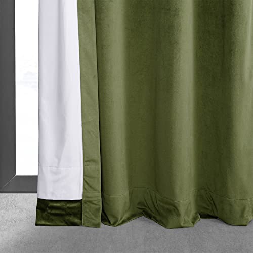 HPD Half Price Drapes Signature Grommet Blackout Velvet Curtains 96 Inches Long Heat & Full Light Blocking Blackout Curtains for Bedroom & Living Room (1 Panel), 50W x 96L, Basque Green - color: Basque Green, size: 50"W x 96"L (Pack of 1)