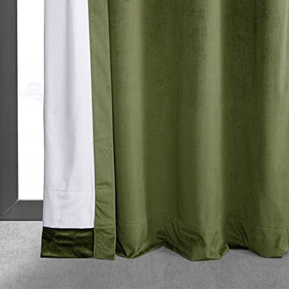HPD Half Price Drapes Signature Grommet Blackout Velvet Curtains 108 Inches Long Heat & Full Light Blocking Blackout Curtains for Bedroom & Living Room (1 Panel), 50W x 108L, Basque Green - color: Basque Green, size: 50"W x 108"L (Pack of 1)
