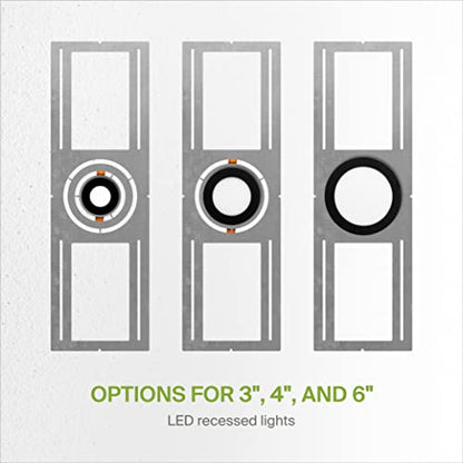 ASD 72 Pack New Construction Mounting Plate Round Hole - 3/4/6 Inch Flat Galvanized Steel Wafer Light Rough in Plate, Universal Light Fixture Mounting Bracket for LED Recessed Lighting - size: 72 Pack