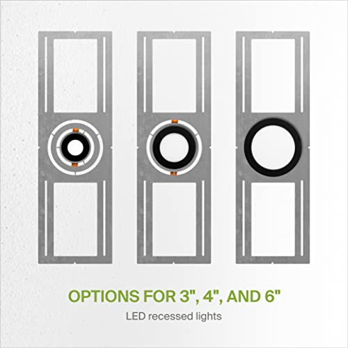 ASD 12 Pack New Construction Mounting Plate, 3/4/6 Inch Wafer Light Bracket - color: Symmetric 3-4-6", size: 12 Pack