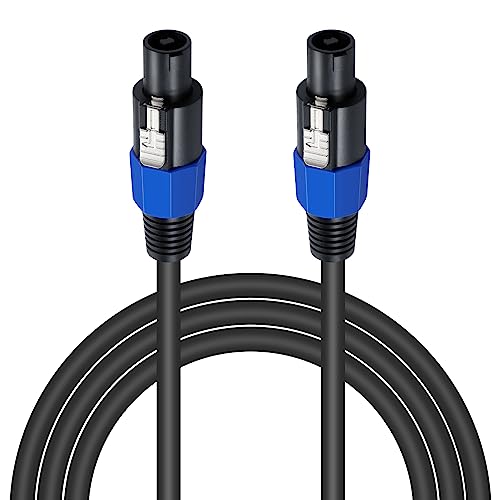 Poyiccot Speakon Cables 6ft, Speakon Male to Male Cable, Professional 18Guage AWG Audio Cord 16mm² Coper Wire Speaker Cable for DJ Speaker & Amplifier with Twist Lock - size: Speakon male to male cable 6ft