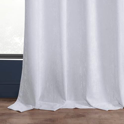 HPD Half Price Drapes Lush Crush Velvet Curtains - Room Darkening Curtain 120 Inches Long for Bedroom & Living Room, Luxury Look, Rod Pocket Design, (1 Panel), 50W x 120L, Pearl White - color: Pearl White, size: 50"W x 120"L (Pack of 1)