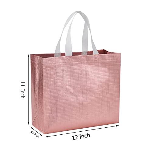 6 Pcs Reusable Large Gift Bags with Handles for Party Wedding - color: Rose Gold